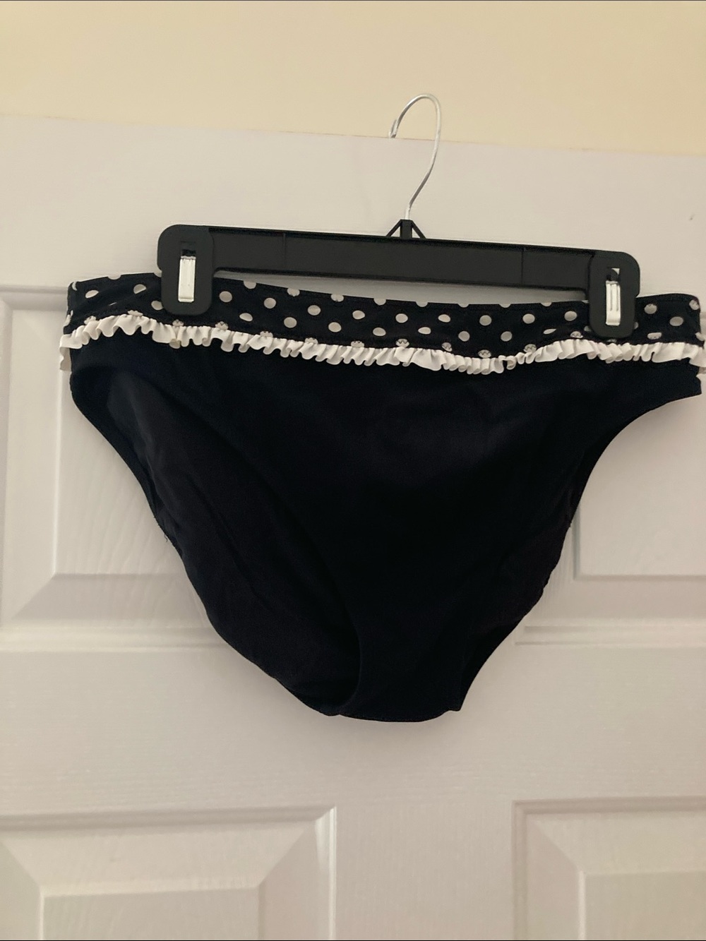 Black Polka Dot Trim Swim Bottoms